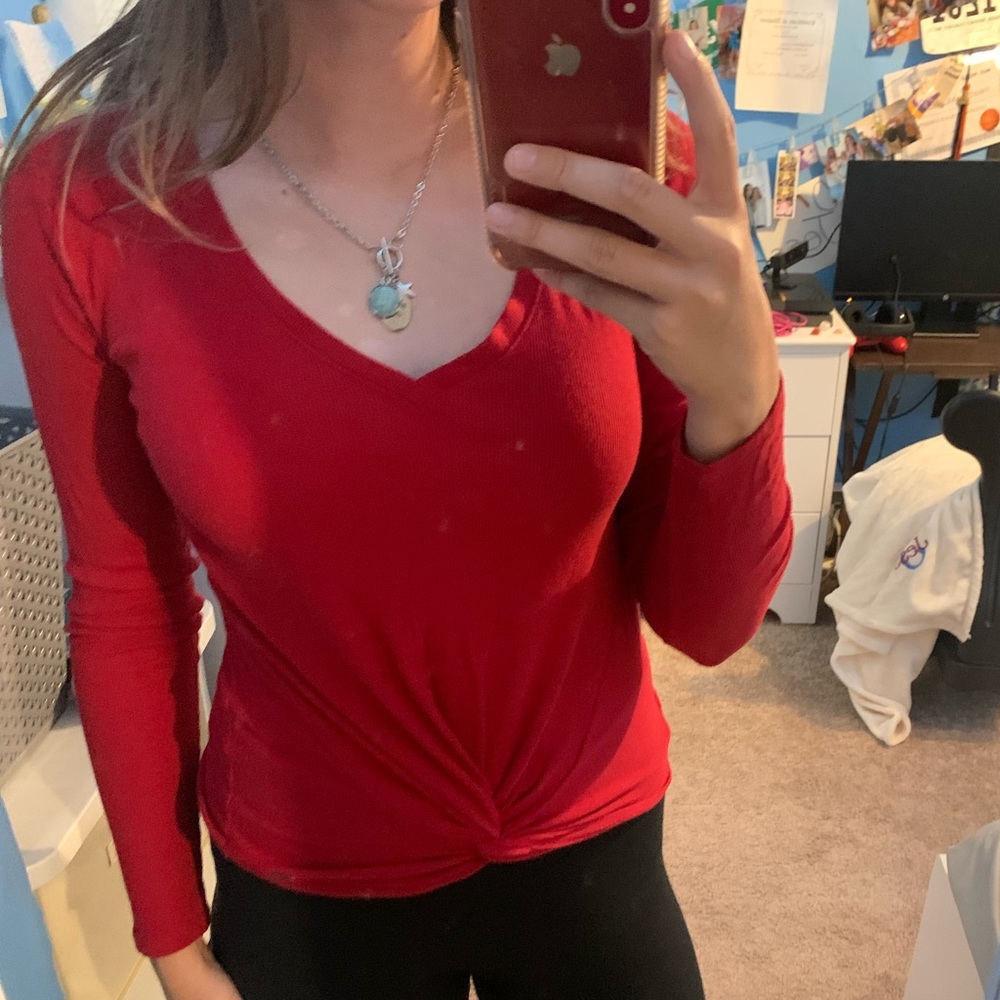 cute red long sleeve from hollister